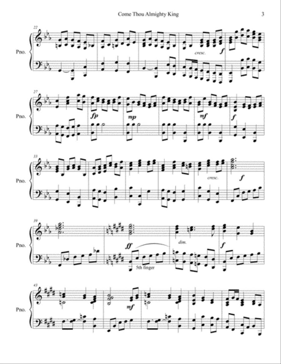 Come Thou Almighty King Piano Solo Piano Method scores gallery preview page 3