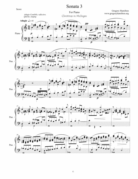 Sonata 3 For Piano 'Christmas in Michigan" image number null