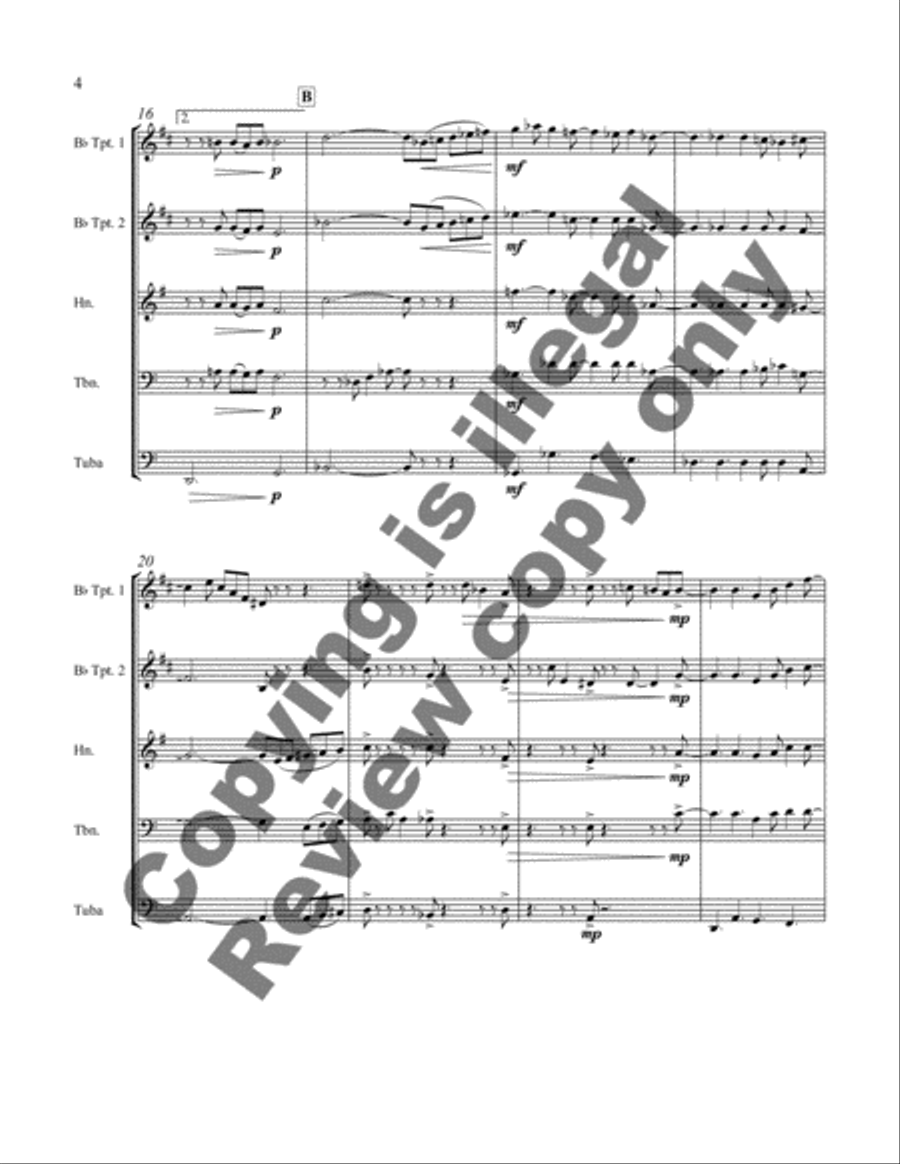 It's Just a Song Brass Quintet scores gallery preview page 4
