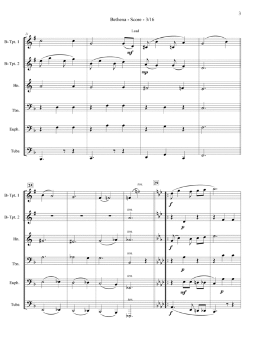 Bethena: A Concert Waltz Euphonium scores gallery preview page 5