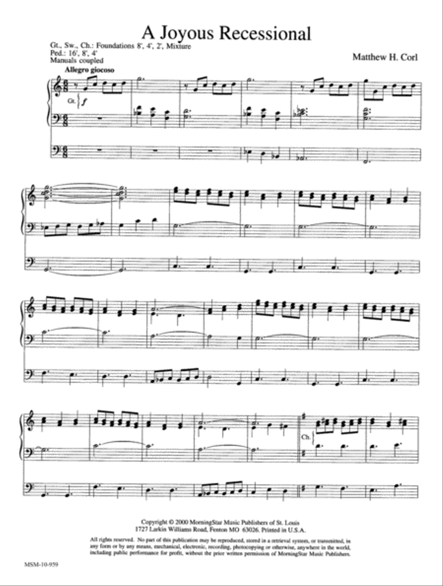 Processional and Joyous Recessional Organ scores gallery preview page 4