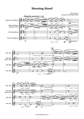 Morning Mood by Edvard Grieg - Saxophone trio (SAT/AAT)