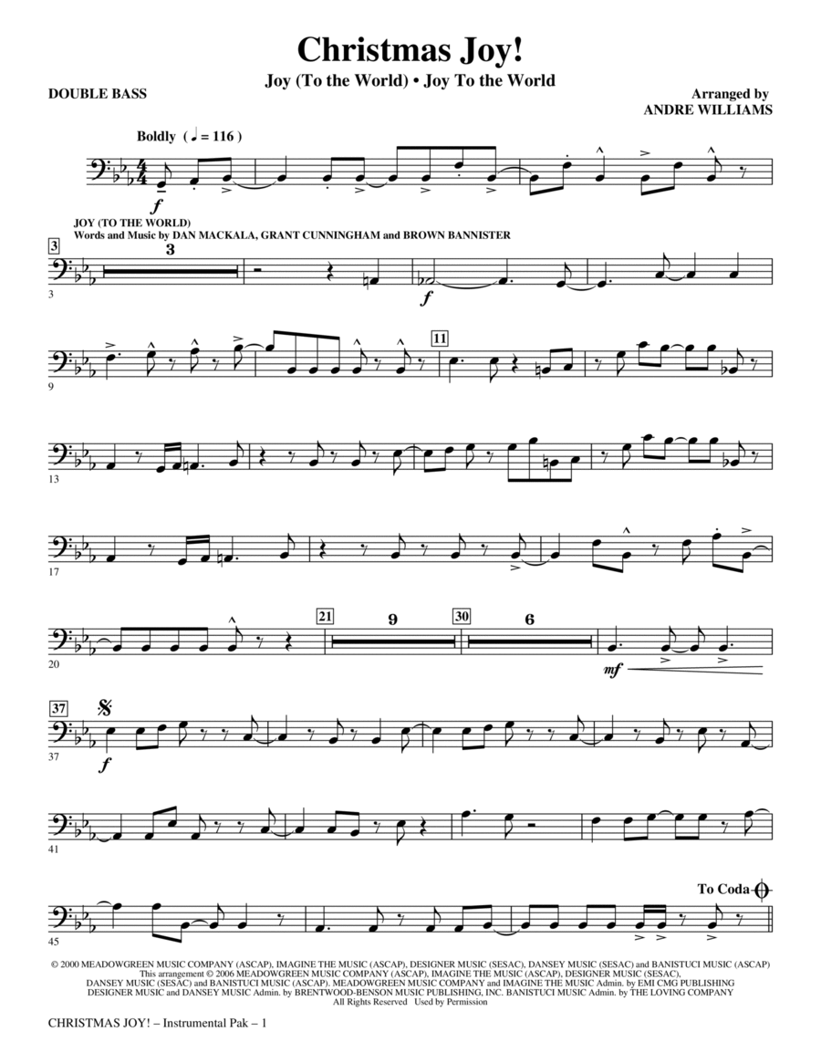 Christmas Joy! - Double Bass Choir scores gallery preview page 1