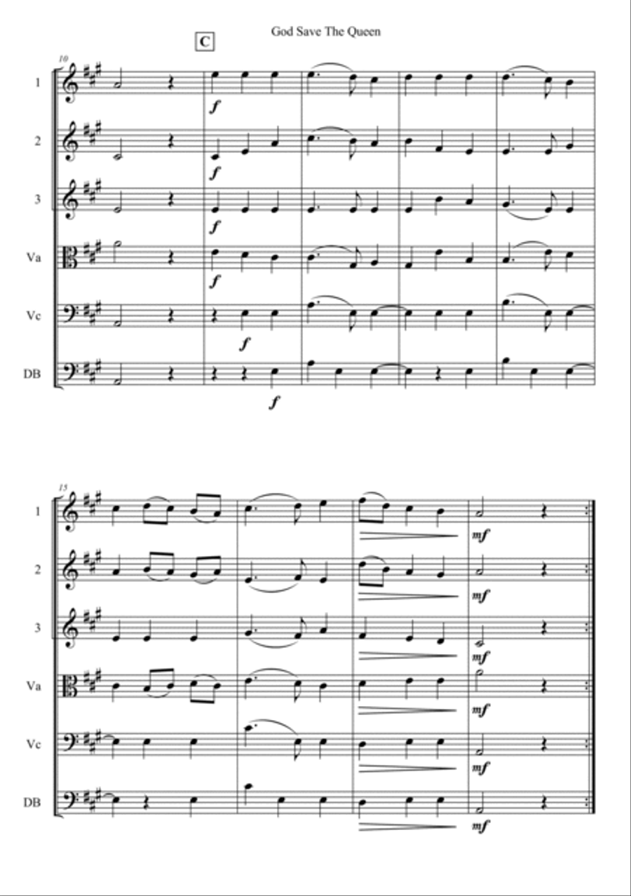 God Save The Queen String Orchestra scores gallery preview page 2