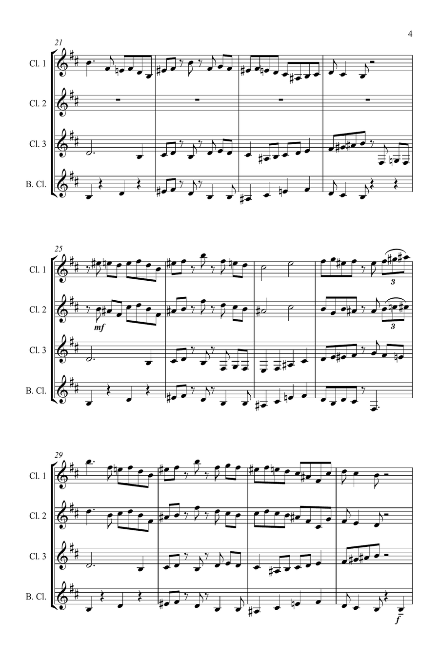Suave - for Clarinet Quartet Suave - for Clarinet Quartet Clarinet Quartet scores gallery preview page 5