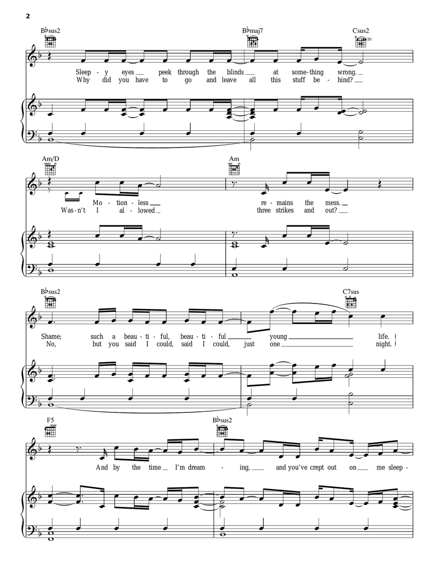 By The Time By The Time Piano, Vocal, Guitar scores gallery preview page 2