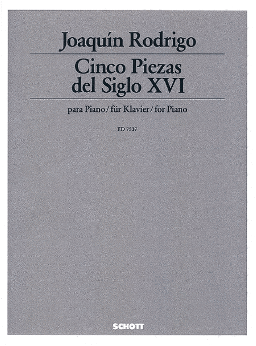 5 pieza del siglo XVI Piano Solo scores gallery preview page 1