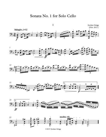 Sonata No. 1 for Solo Cello