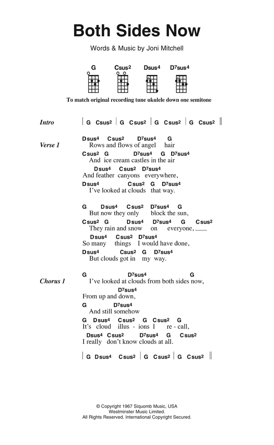 Both Sides Now Both Sides Now Ukulele scores gallery preview page 1