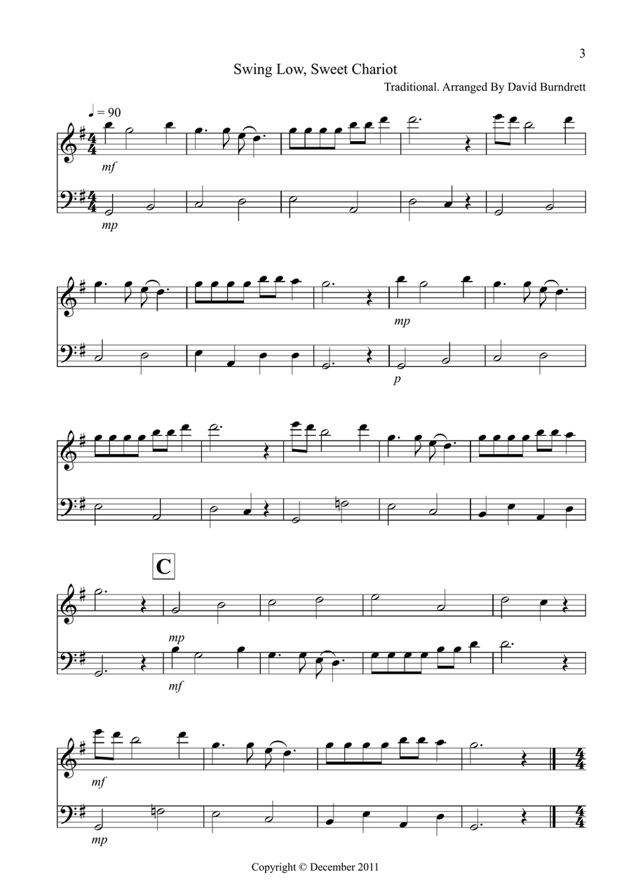 8 Easy Duets for Flute and Trombone Flute scores gallery preview page 3