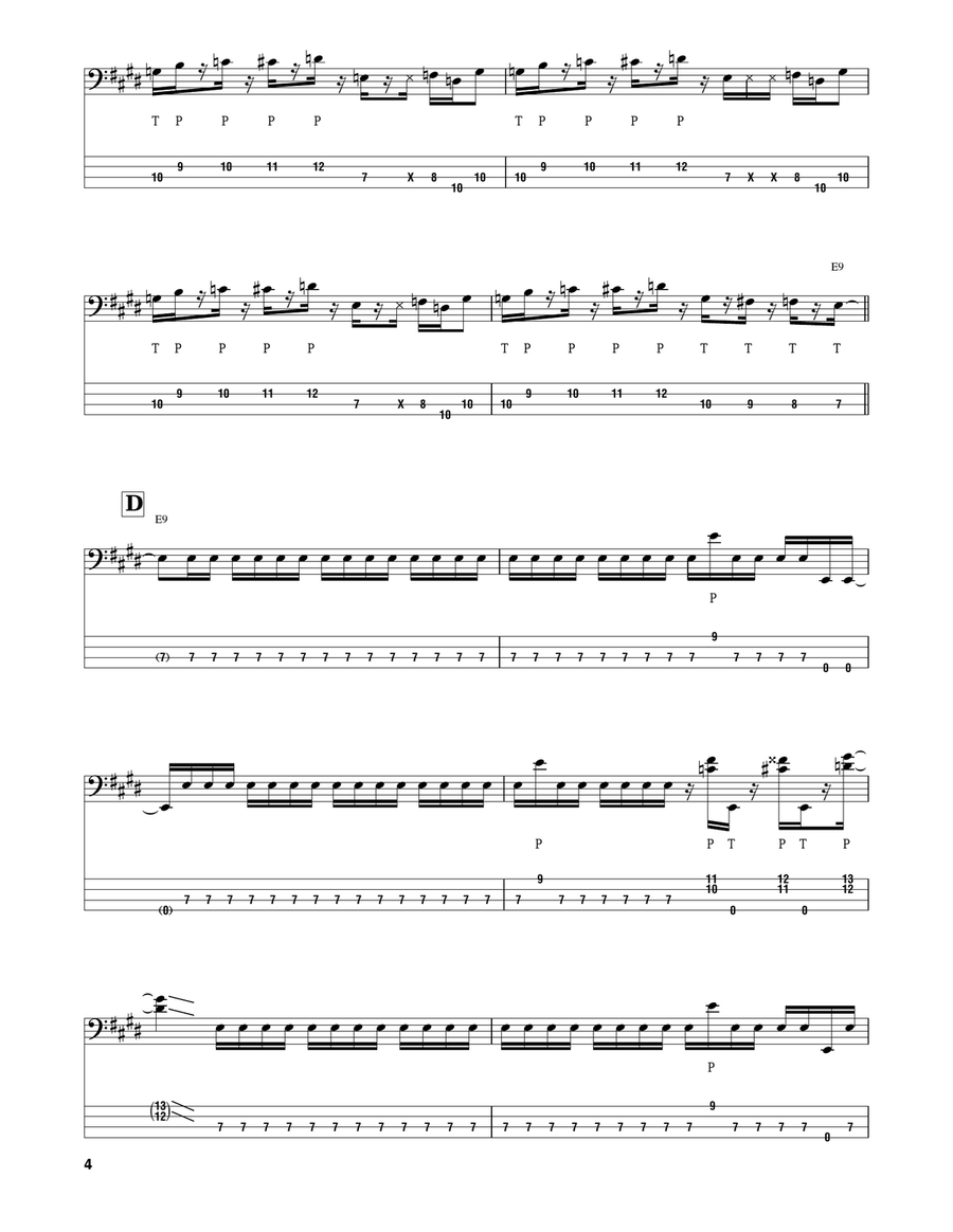 What Is Hip Bass Guitar Tablature scores gallery preview page 4