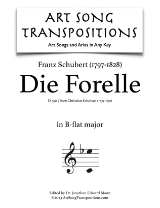 Book cover for SCHUBERT: Die Forelle, D. 550 (transposed to B-flat major)