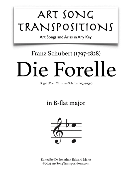 SCHUBERT: Die Forelle, D. 550 (transposed to B-flat major)