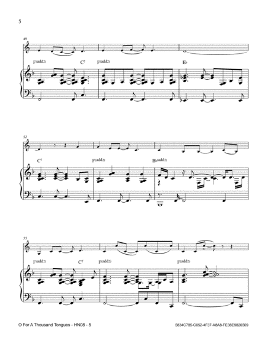 O For A Thousand Tongues Horn scores gallery preview page 6