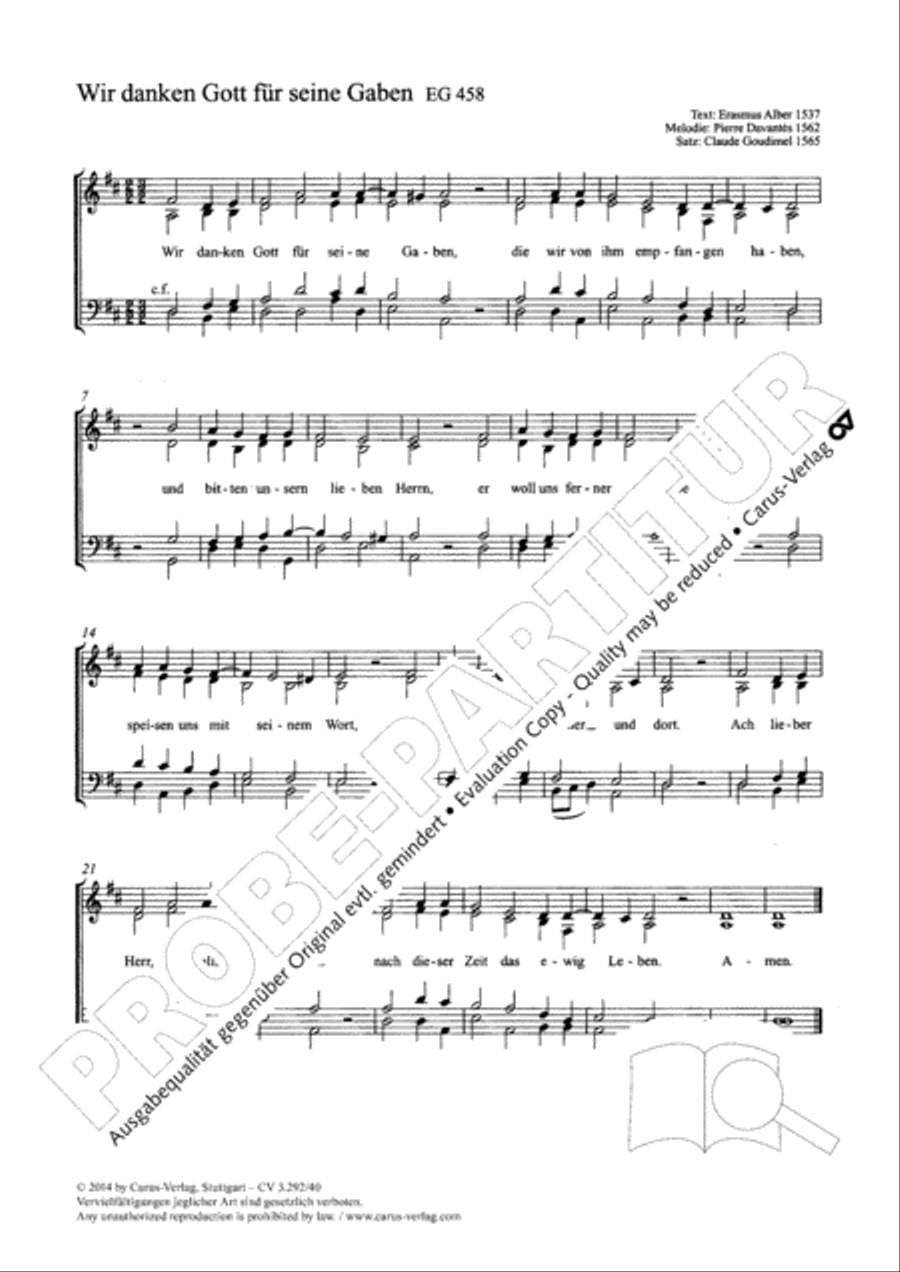 Wir danken Gott fur seine Gaben 4-Part scores gallery preview page 2