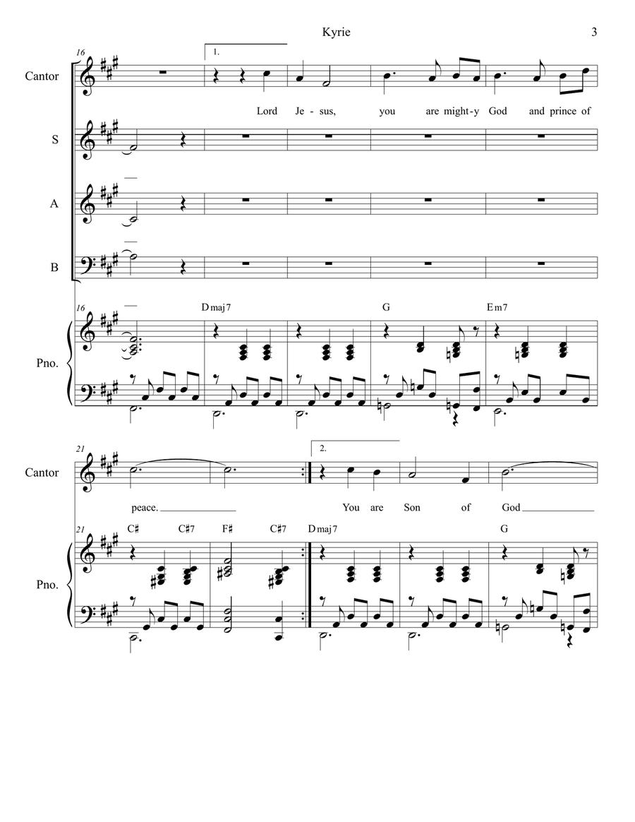 Mass of the Children (Choir/Vocal Score) 3-Part scores gallery preview page 4