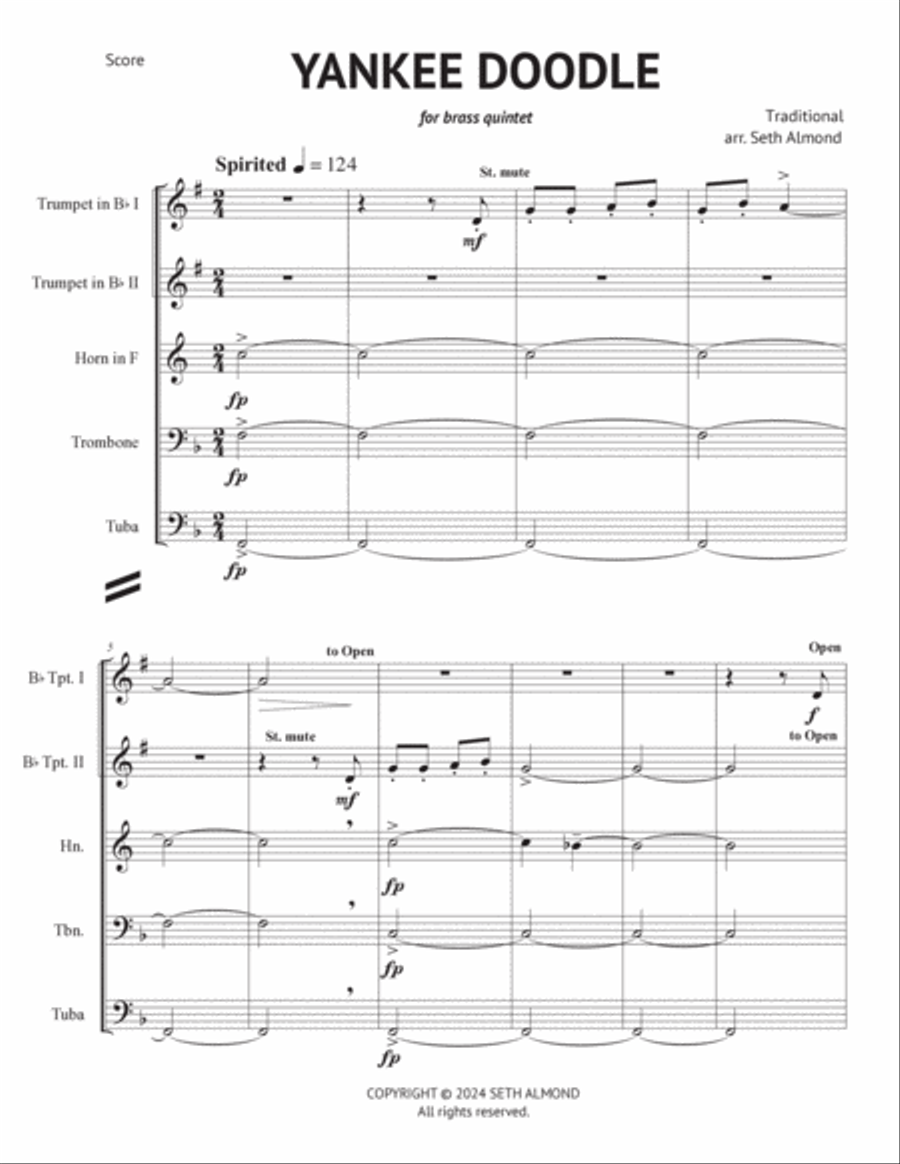 Yankee Doodle Brass Quintet scores gallery preview page 2