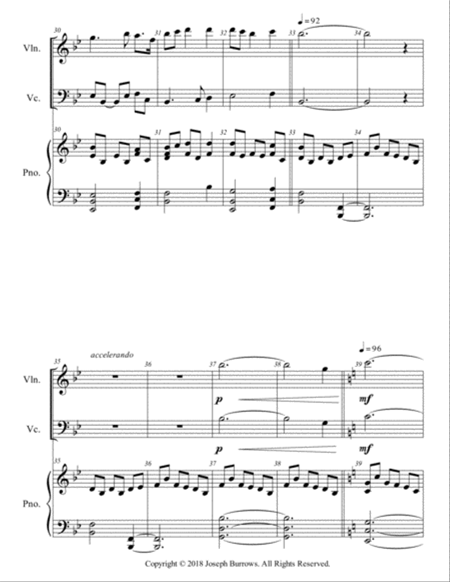 Thaxted by Gustav Holst - Violin, Cello and Piano Piano Trio scores gallery preview page 4