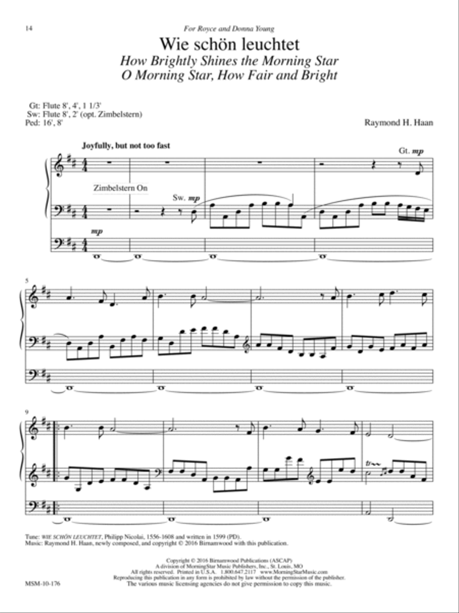 How Brightly Shines the Morning Star/O Morning Star, How Fair and Bright Organ scores gallery preview page 1
