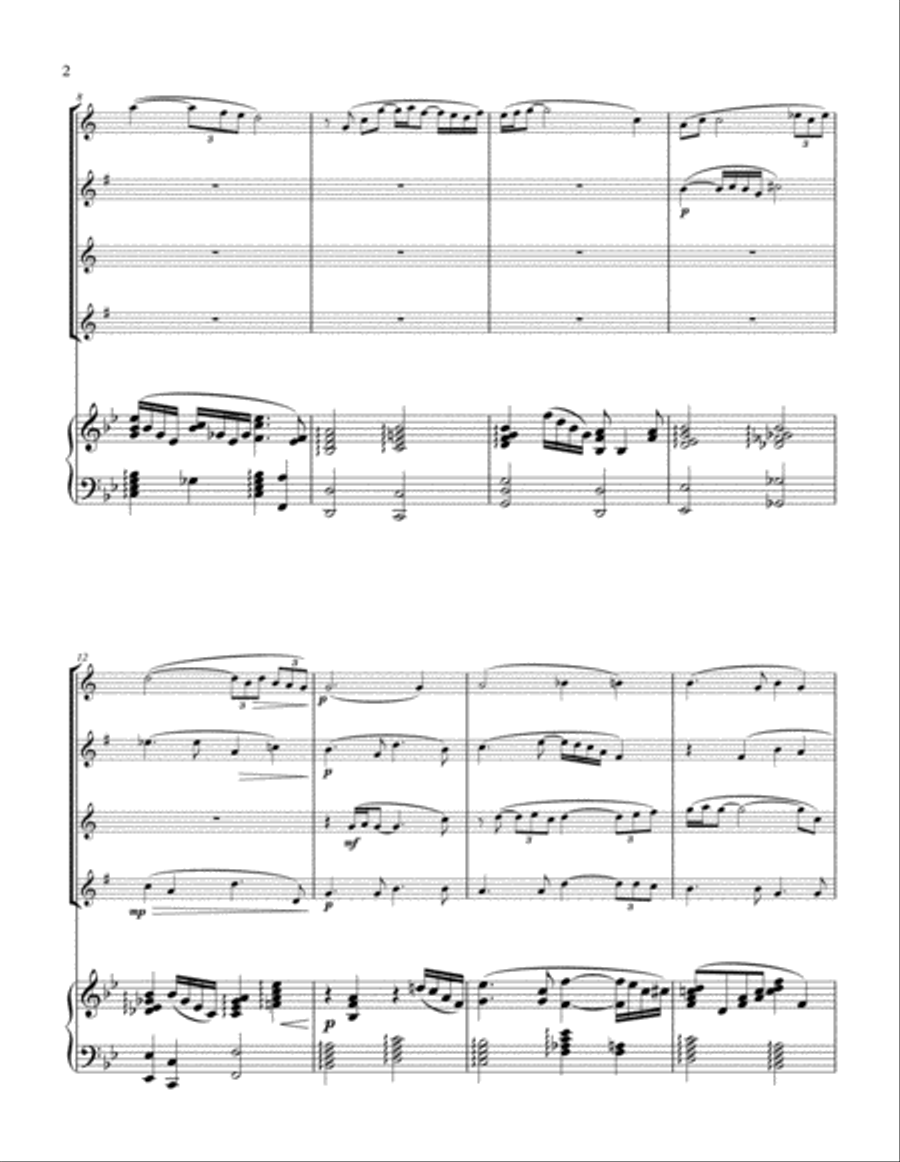 She Glides As She Walks (for sax quartet and piano) Small Ensemble scores gallery preview page 2