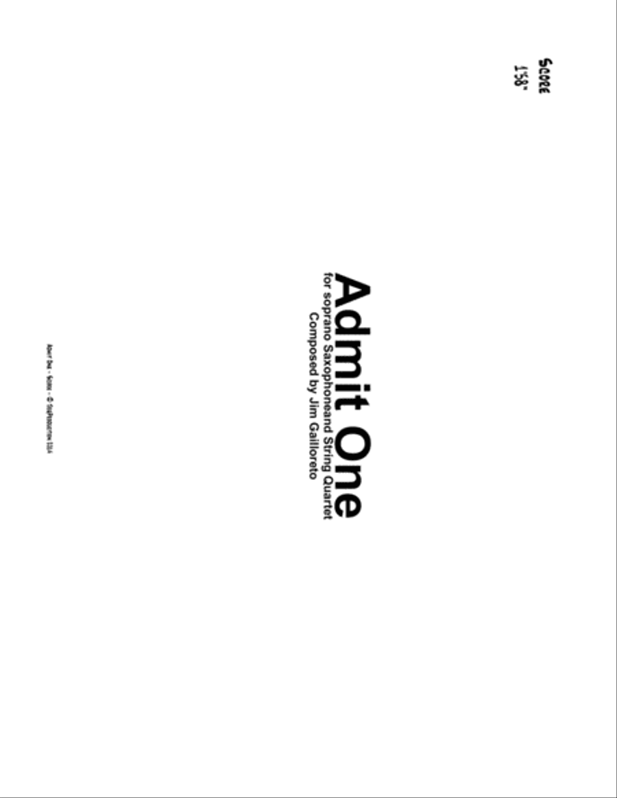Admit One Chamber Orchestra scores gallery preview page 1