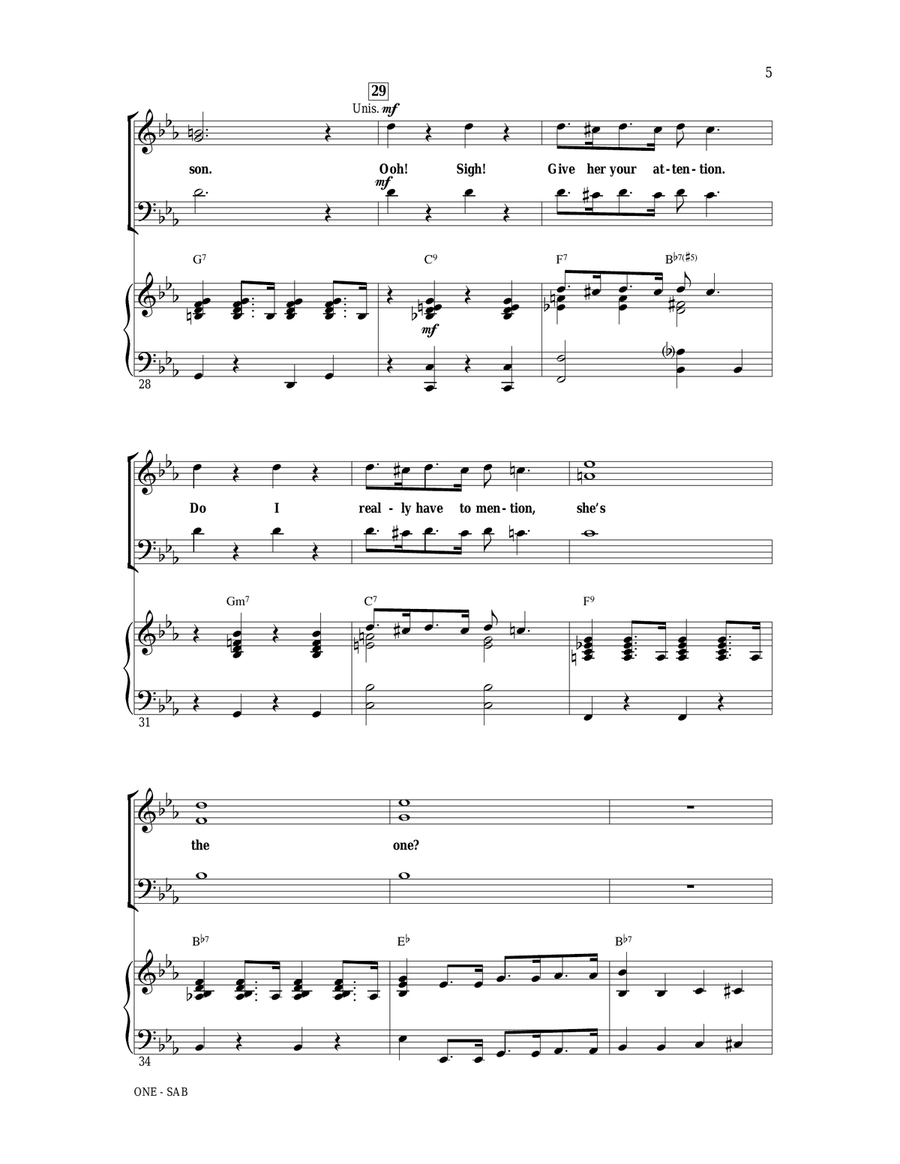 One (from A Chorus Line) 3-Part scores gallery preview page 4