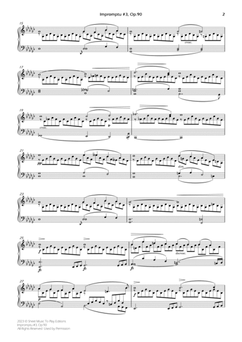 Impromptu No.3, Op.90 - Piano Solo (Original Version) image number null