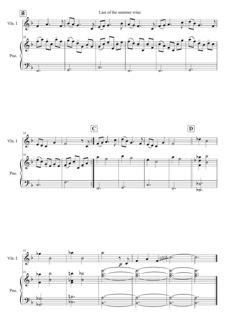 Last Of The Summer Wine Theme Violin Solo scores gallery preview page 3