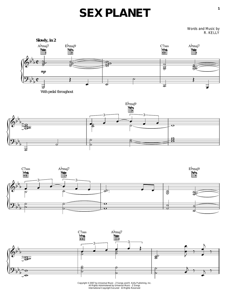 Sex Planet Piano, Vocal, Guitar scores gallery preview page 1