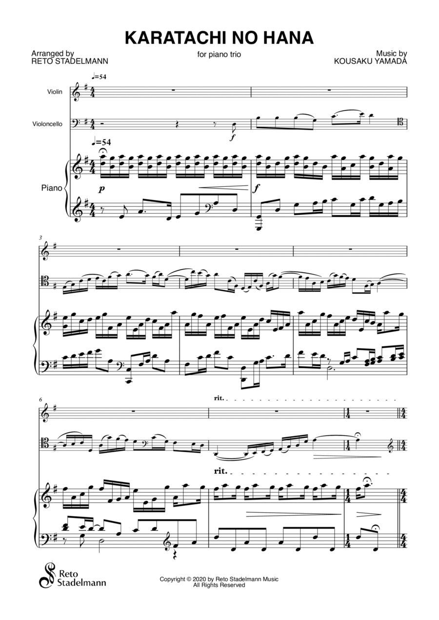 Karatachi No Hana Karatachi No Hana Piano Trio scores gallery preview page 1