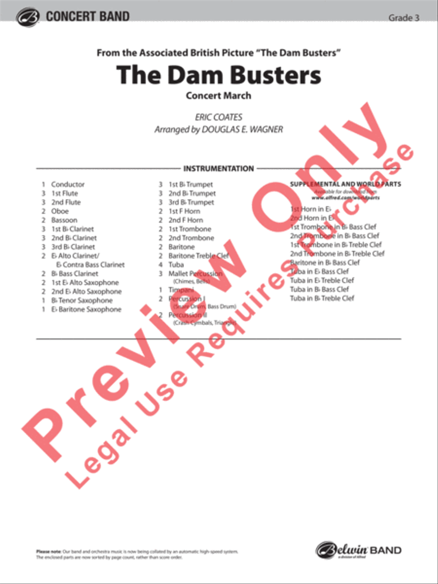 The Dam Busters Concert March Concert Band scores gallery preview page 2