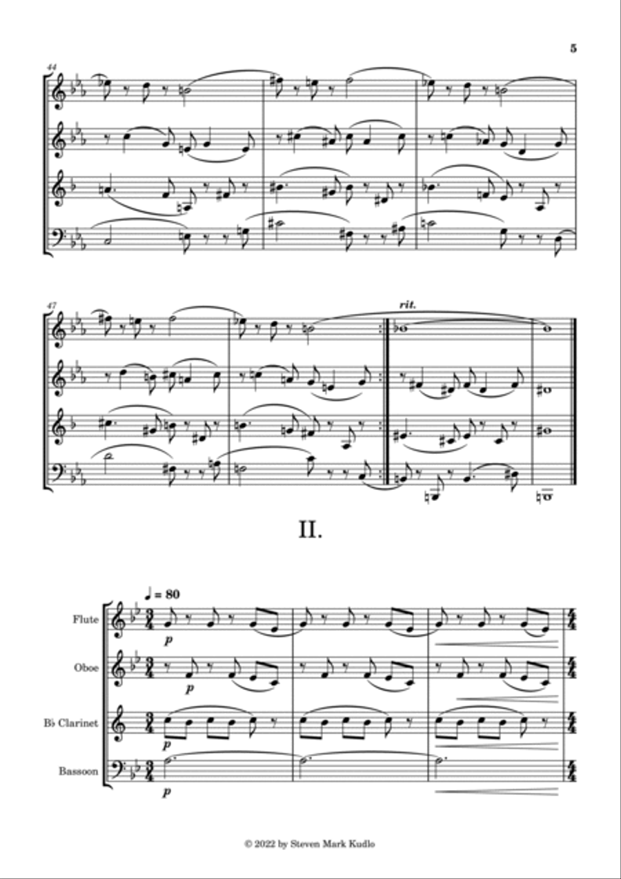 Minimally Fantastic Suite for Woodwind Quartet No. 1 Woodwind Quartet scores gallery preview page 5
