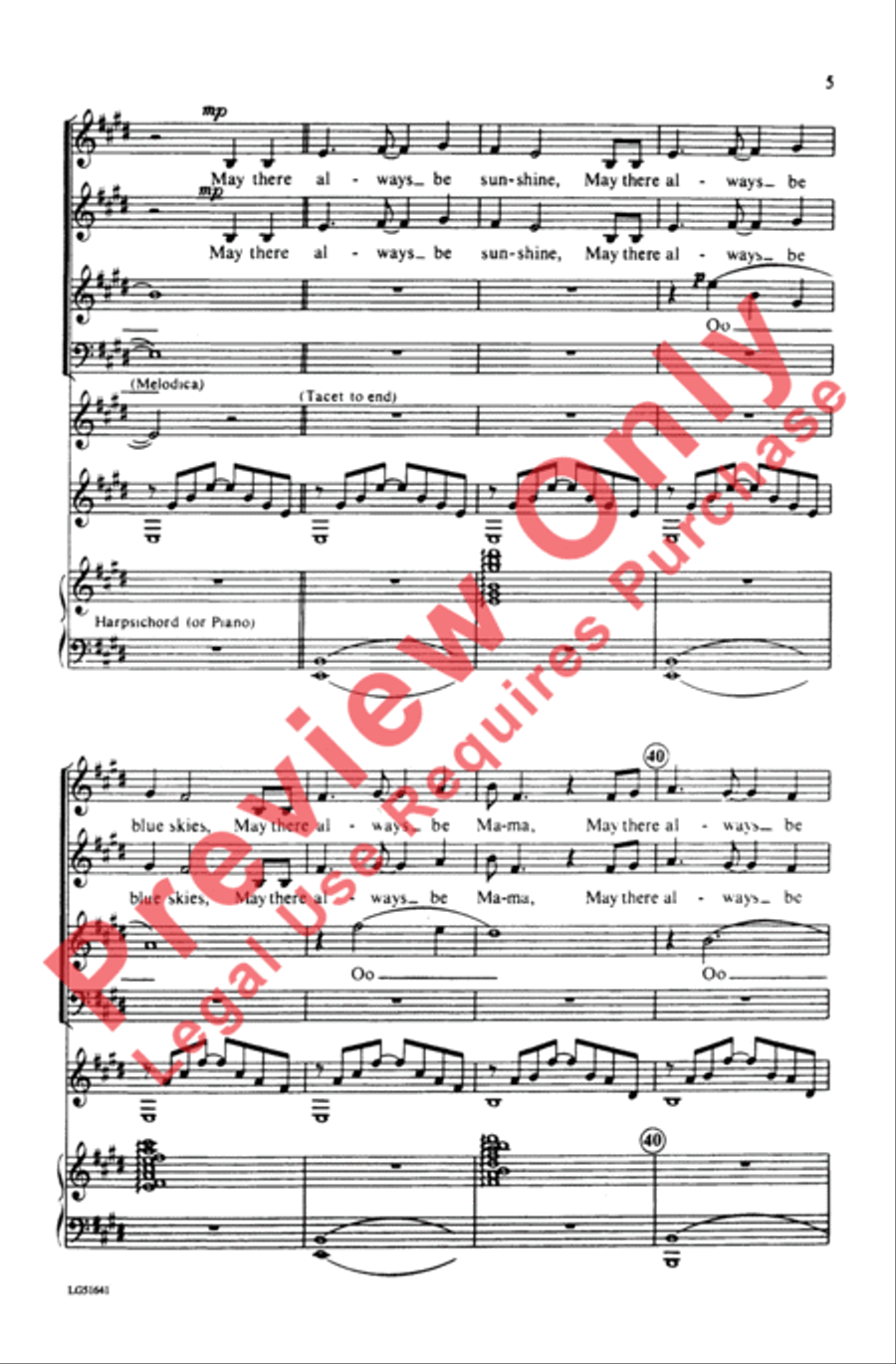 May There Always Be Sunshine 4-Part scores gallery preview page 5