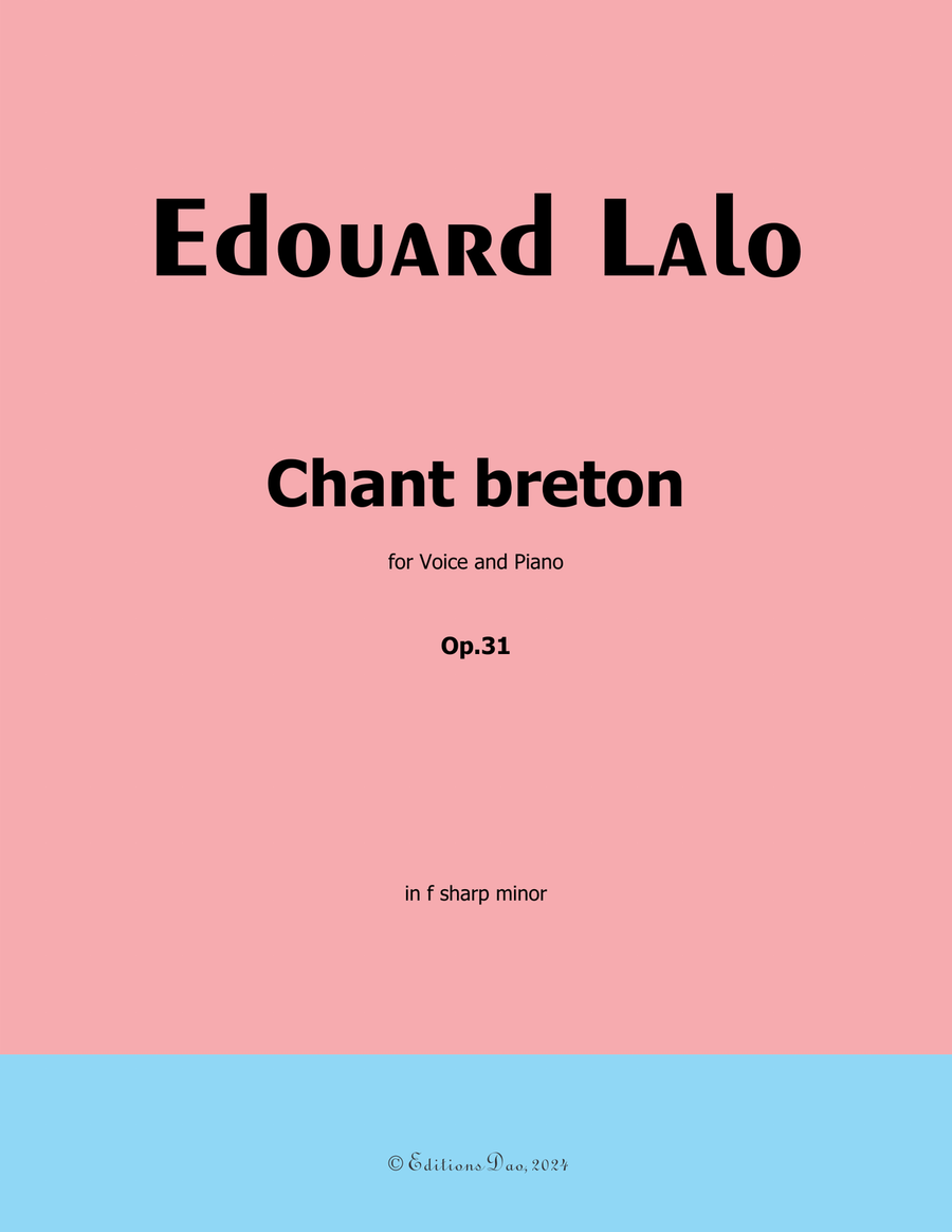 Chant breton, by Edouard Lalo, in f sharp minor Piano, Vocal scores gallery preview page 1