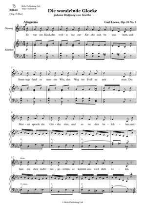 Book cover for Die wandelnde Glocke, Op. 20 No. 3 (E-flat Major)