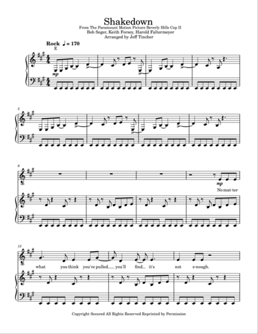 Shakedown Shakedown Piano, Vocal, Guitar scores gallery preview page 2