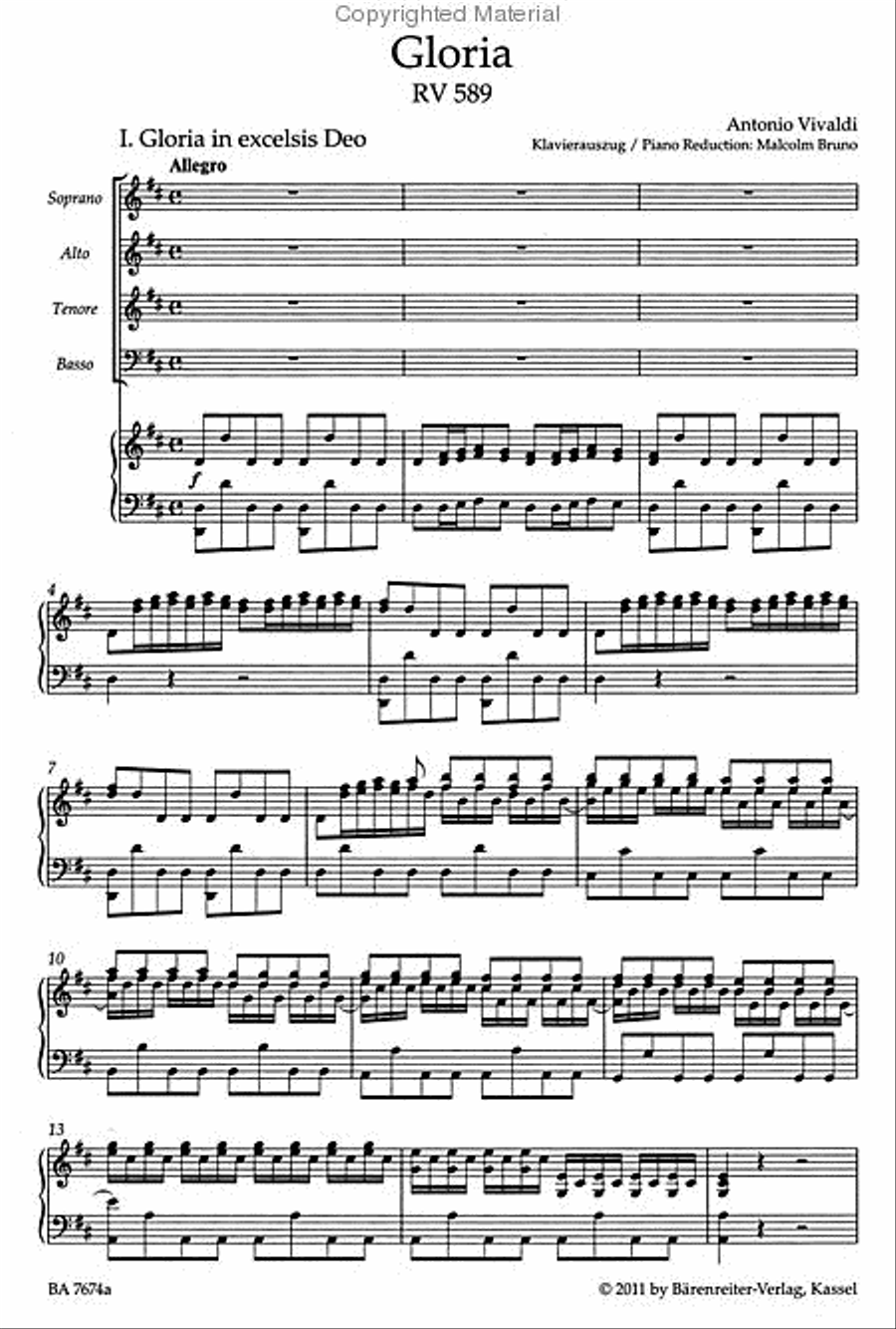 Gloria RV 589 4-Part scores gallery preview page 2