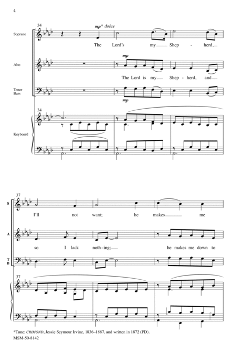 The Lord's My Shepherd 4-Part scores gallery preview page 4
