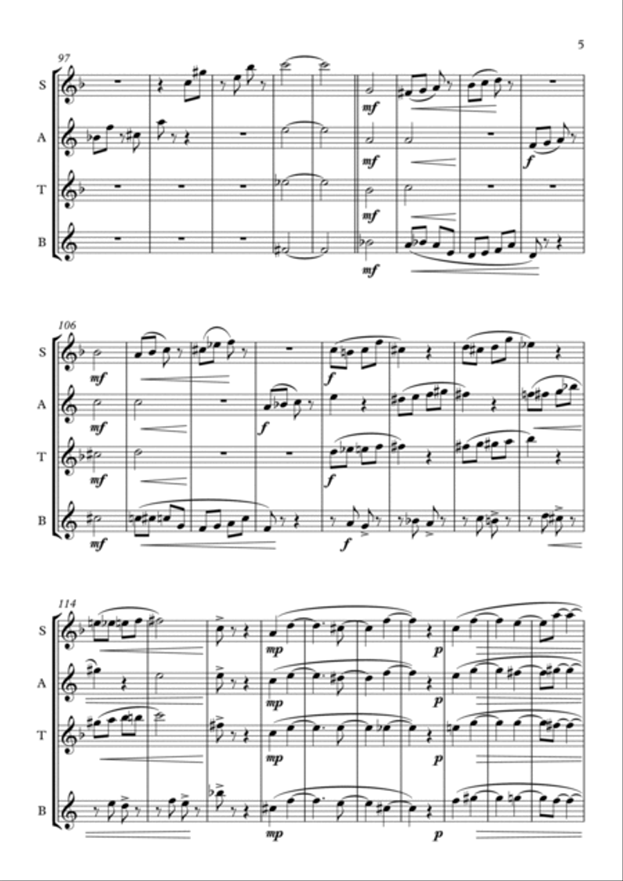 Dotty - Saxophone Quartet Saxophone Quartet scores gallery preview page 5