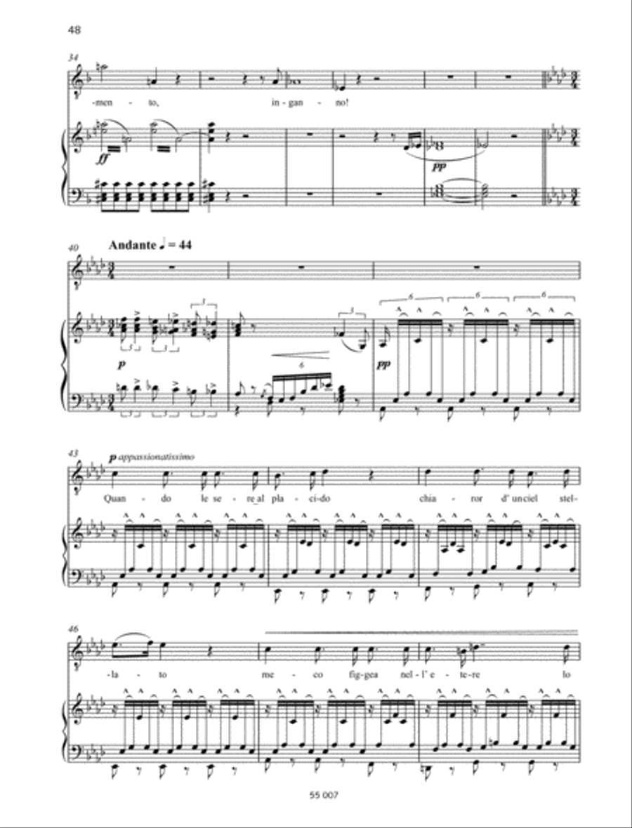 Oh! Fede negar potessi ... Quando le sere al placido Tenor Voice scores gallery preview page 3