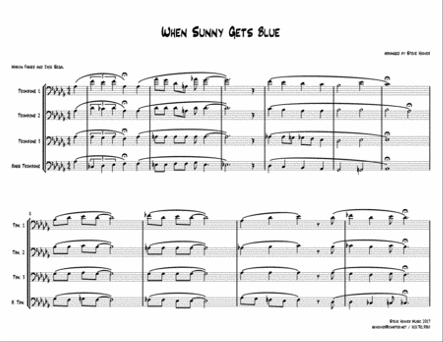 When Sunny Gets Blue Brass Ensemble scores gallery preview page 1