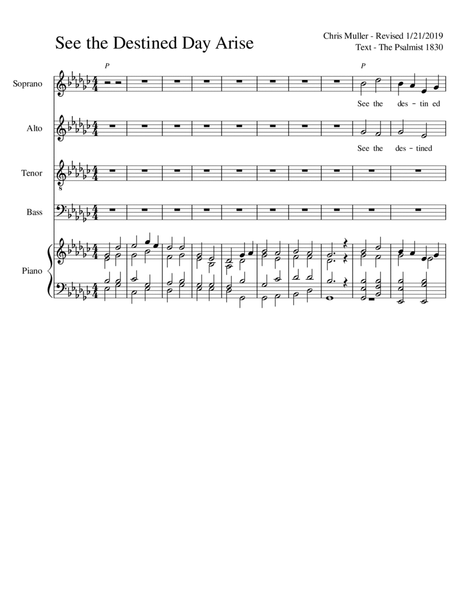 See the Destined Day Arise Voice scores gallery preview page 1