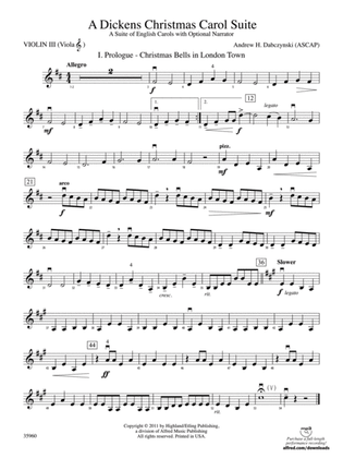 A Dickens Christmas Carol Suite: 3rd Violin (Viola [TC])