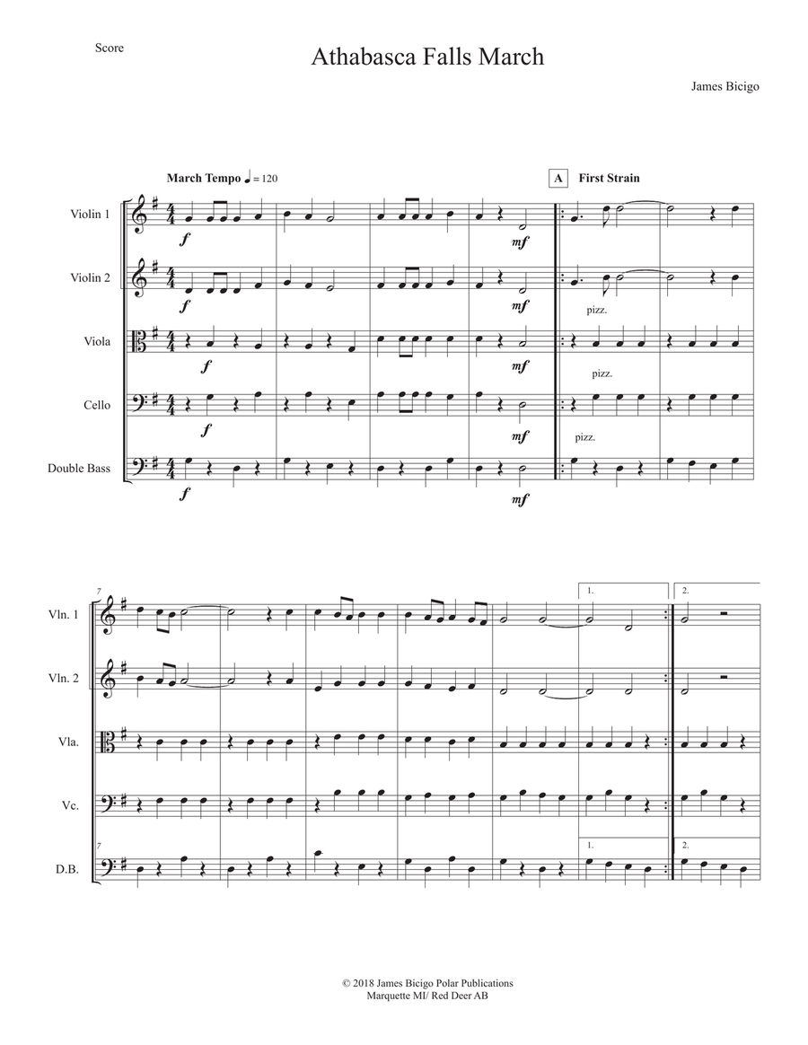Ahabasca Falls March Ahabasca Falls March String Orchestra scores gallery preview page 1
