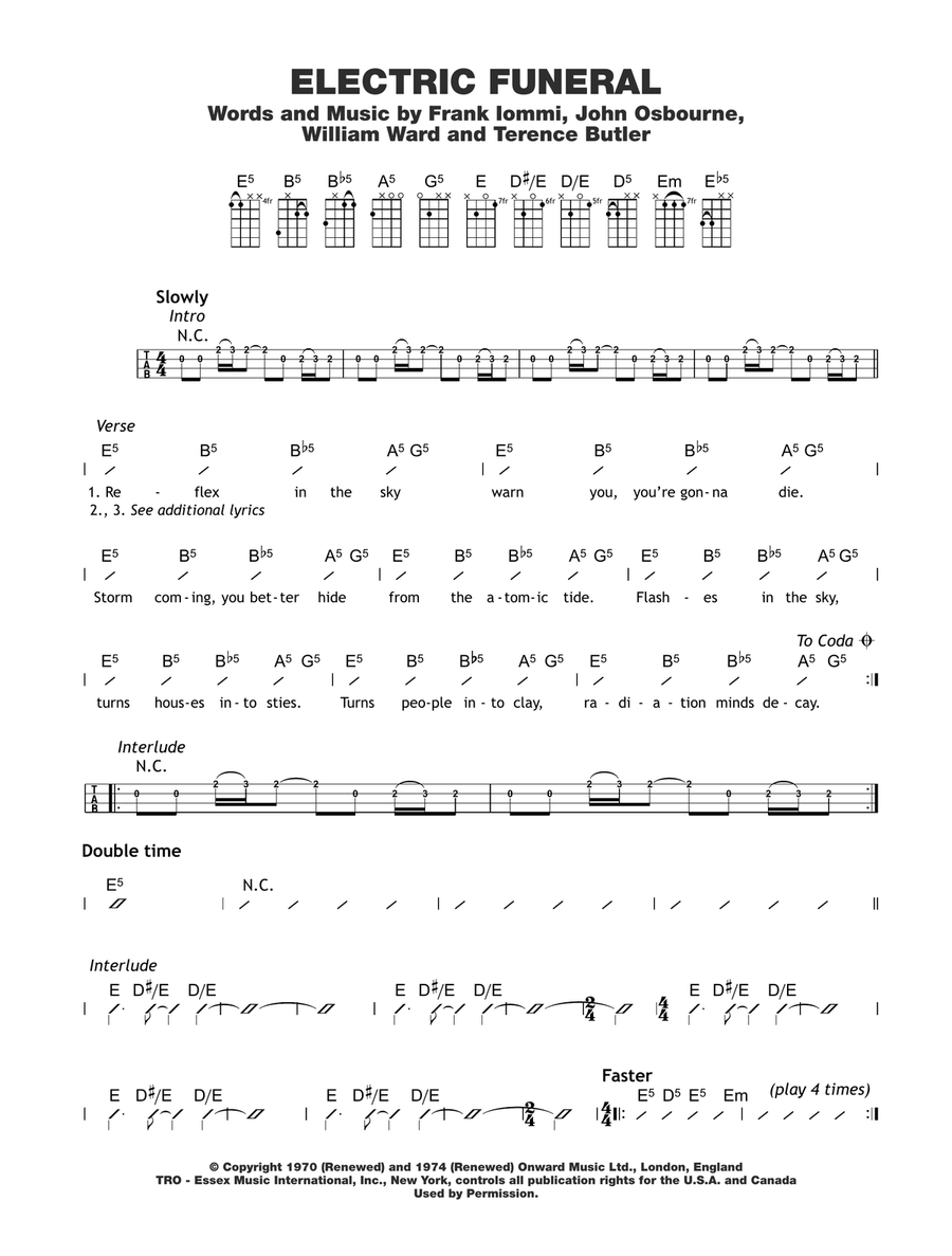 Electric Funeral Ukulele scores gallery preview page 1