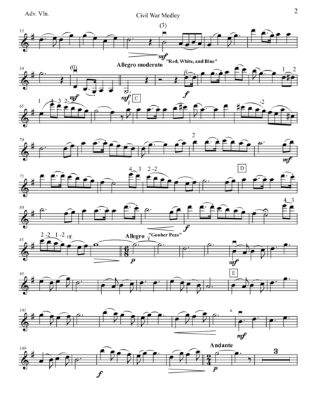 Civil War Medley for Mixed-Level String Orchestra with Snare Extra Parts