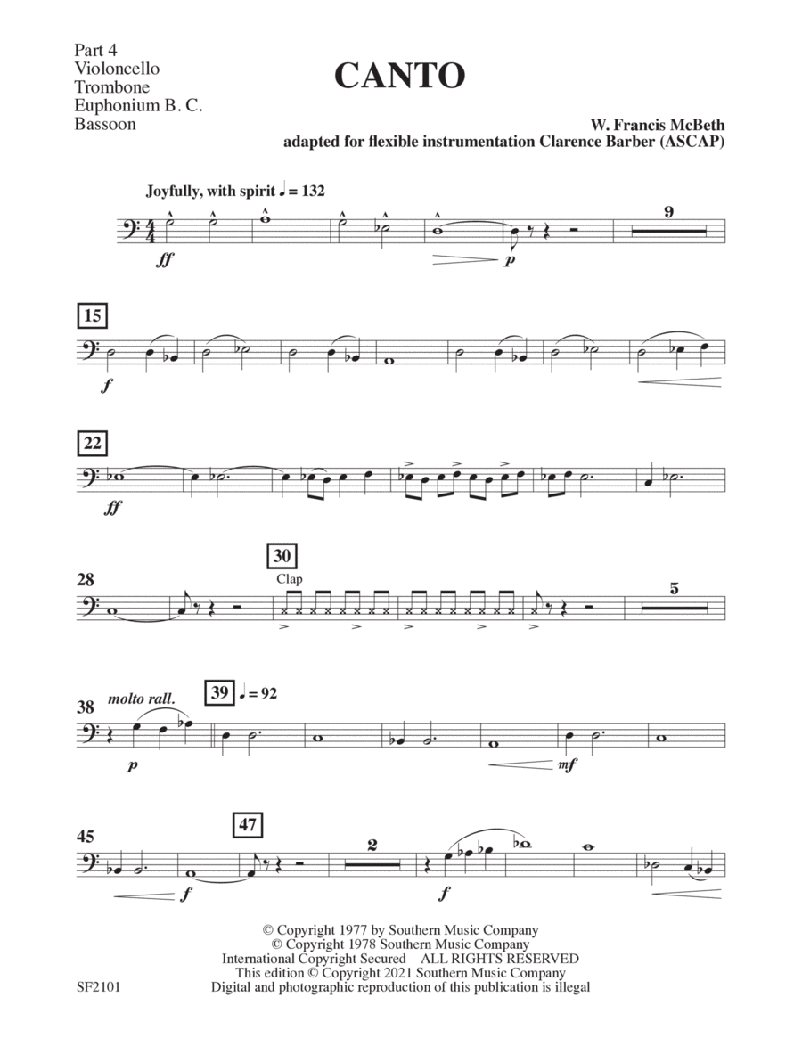 Canto - Tromb-Euph-Bassoon-Cello 4 Concert Band scores gallery preview page 1