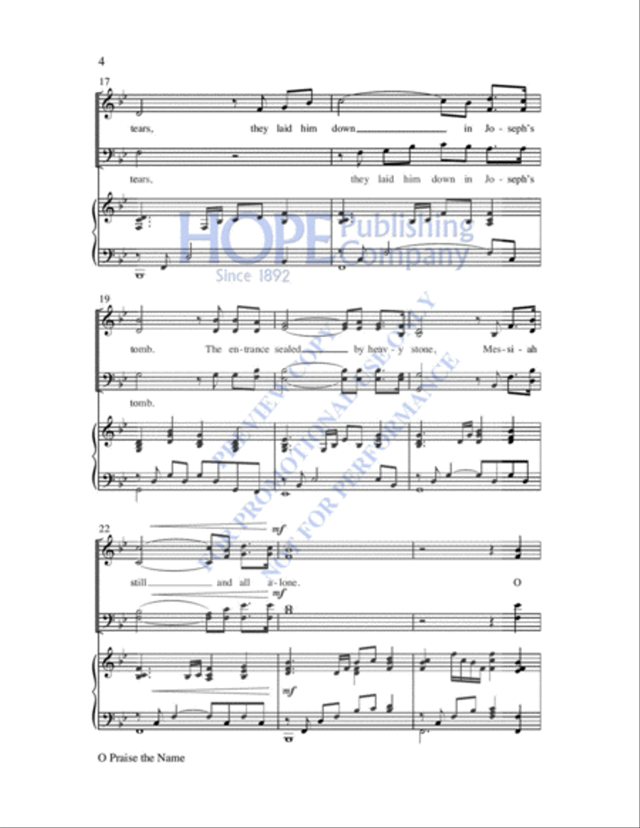 O Praise the Name (Anastasis) 4-Part scores gallery preview page 5