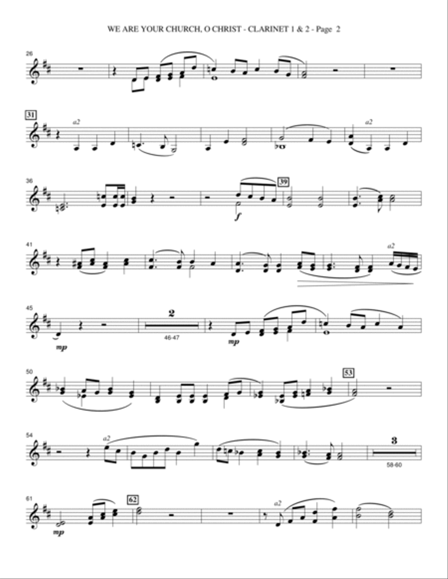 We Are Your Church, O Christ - Bb Clarinet 1,2 Choir scores gallery preview page 2