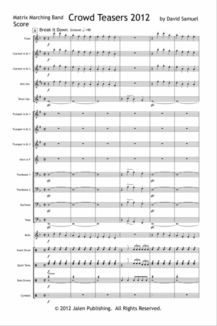 Crowd Teasers 2012 Marching Band scores gallery preview page 2